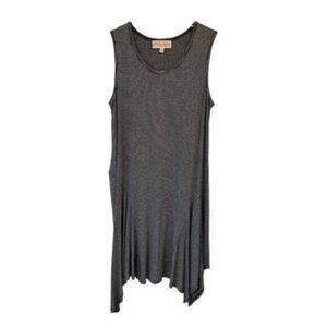 NWT Philosophy | Gray & Black Striped Asymmetrical Sleeveless Dress Size XS